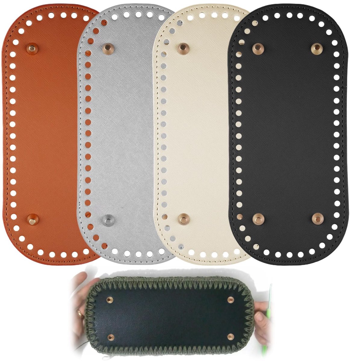 Dailygoods - Set van 4 Gehaakte Tas Bodems met Voorgeboorde Gaten