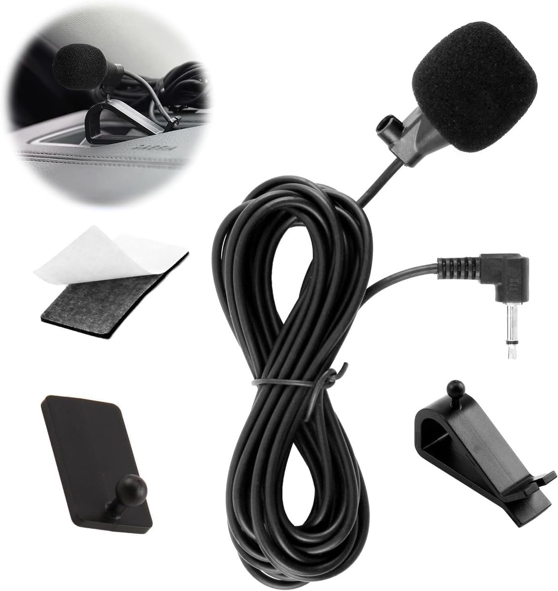 Dailygoods - 3,5 mm Externe Microfoon voor Auto met U-klem