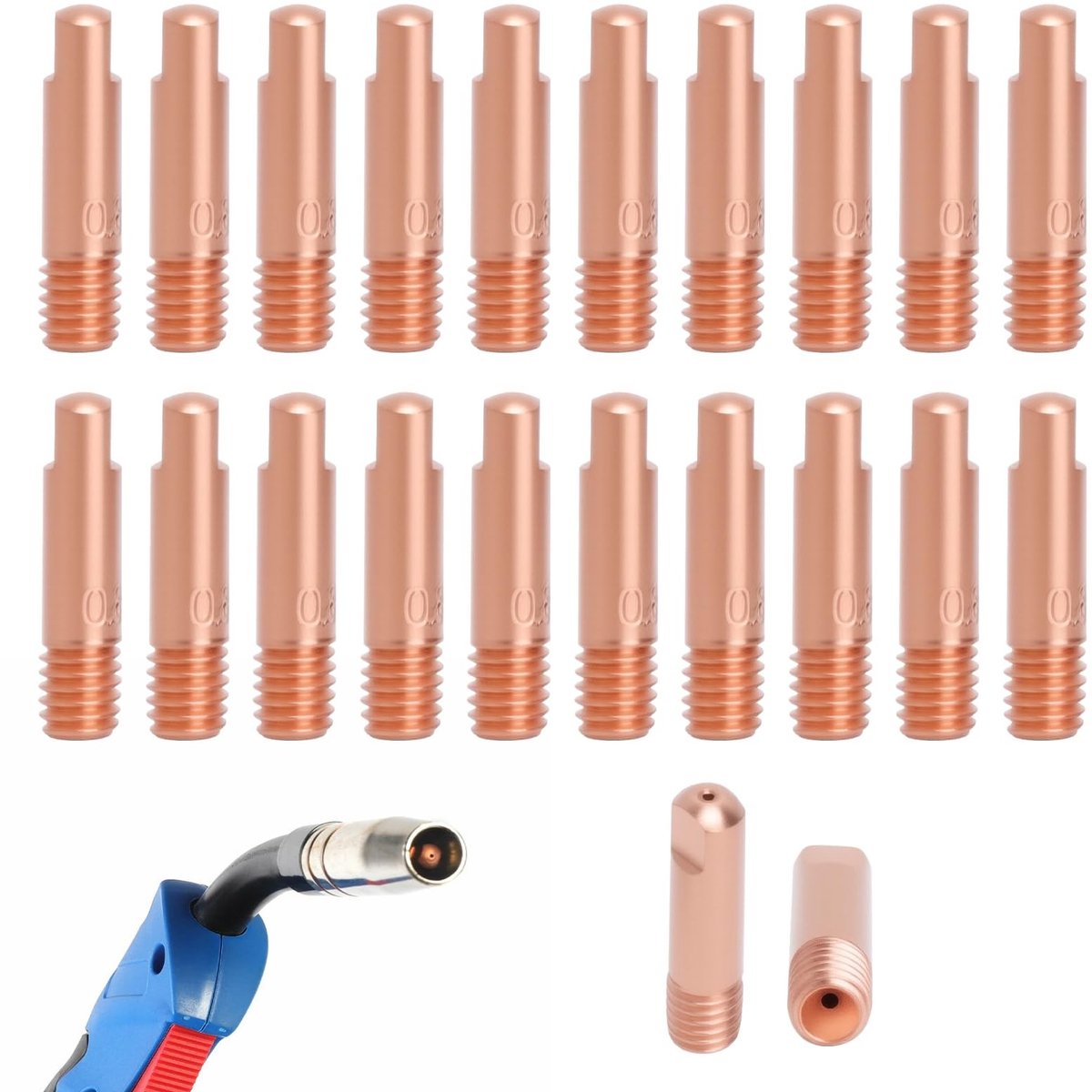 Dailygoods - MIG MAG Lascontactpunten 20 Stuks, 0,8 mm voor Lasapparatuur
