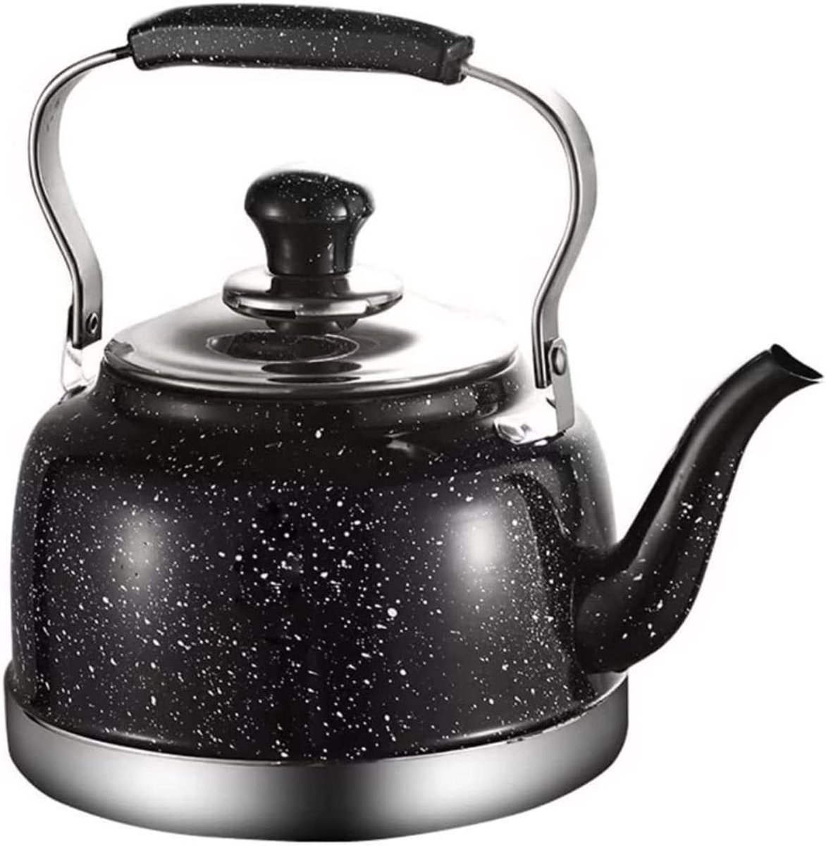 Waterkoker RVS - Theeketel Fluitend - Thee Zetten - Verwarming Bodem - 2 Liter - Zwart
