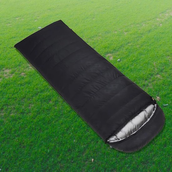 Slaapzak Volwassenen - Kampeerzak Outdoor - Buiten Overnachten - Waterdicht Winddicht - 210x80cm - Zwart — afbeelding 3