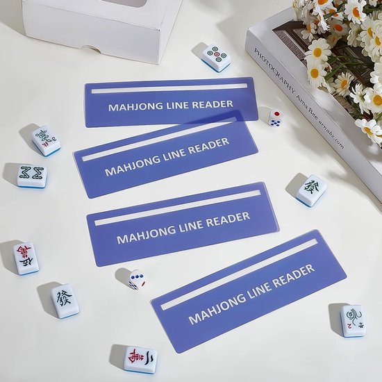 Mahjong Lijn Markering - Strategie Tool - Tegels Uitlijnen - Praktische Rechthoek - 12 Stuks - Leisteenblauw — afbeelding 3