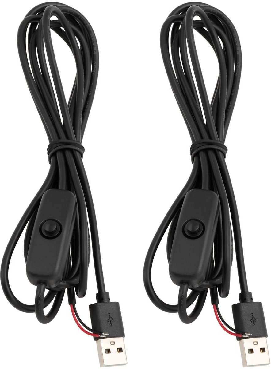 Dailygoods - Set van 2 LED USB Connector Kabels voor Lichtstrips