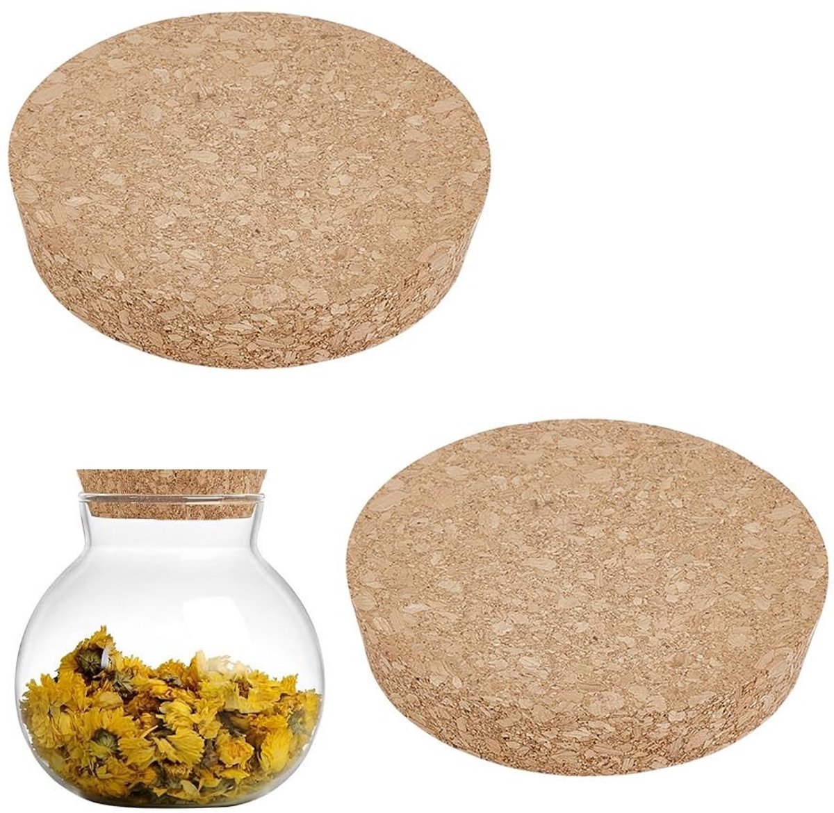 Dailygoods - Cosensi - Dailygoods - 2 Grote Kurkdeksels voor Potten en Flessen