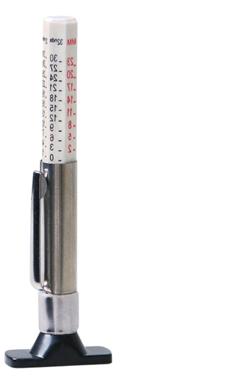 Profieldieptemeter - Banddiepte indicator - Bandonderhoud Controleren - Roestvrij staal - 0-25 mm bereik - Zilverkleurig