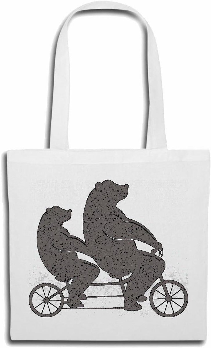 Schoudertas - Draagtas - Boodschappen doen - 100% Katoen - 40 x 40 cm - Wit