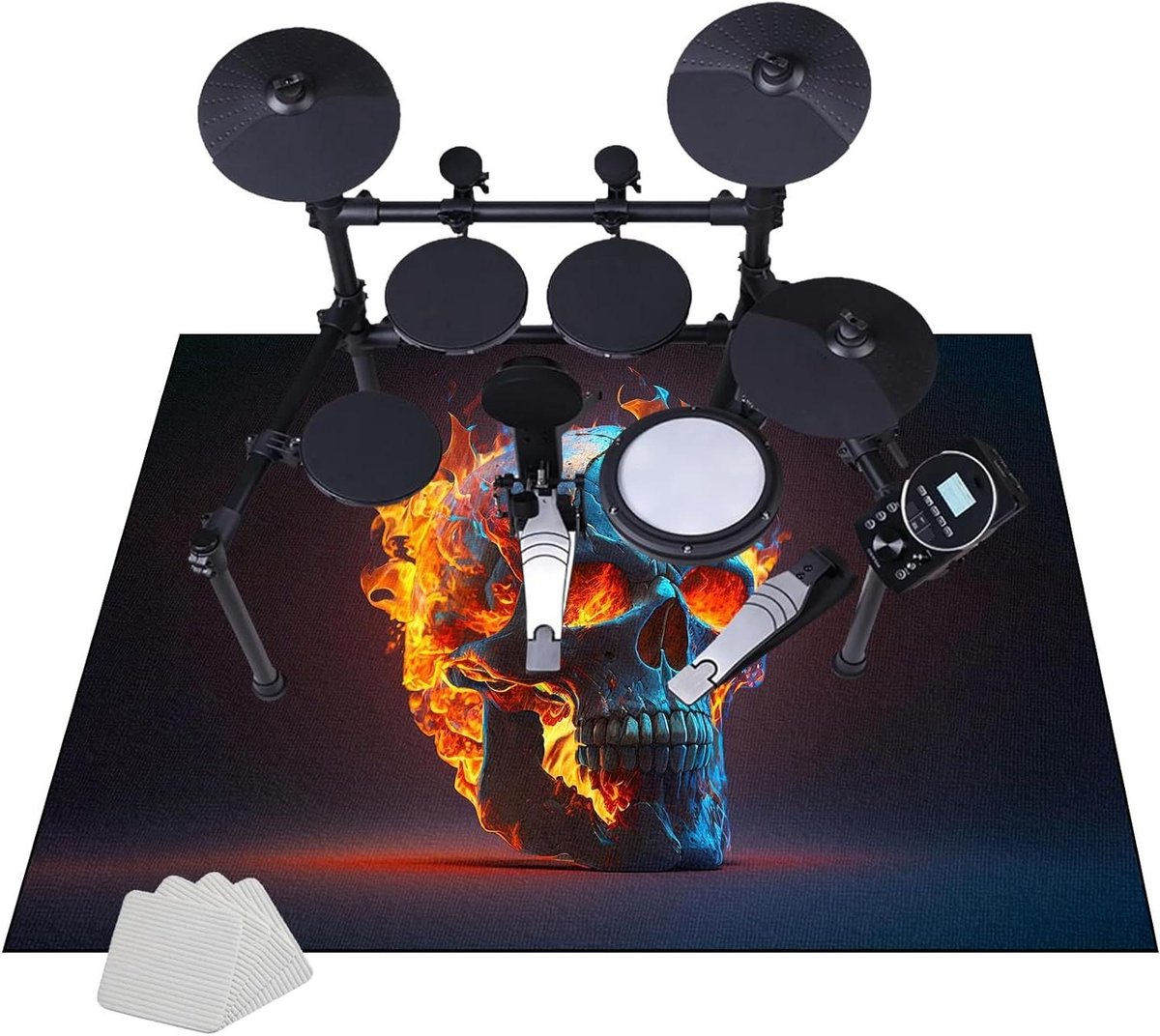 Drumtapijt - Muziekmat - Geluiddempend - Antislip onderkant - 230 x 200 cm - Zwart