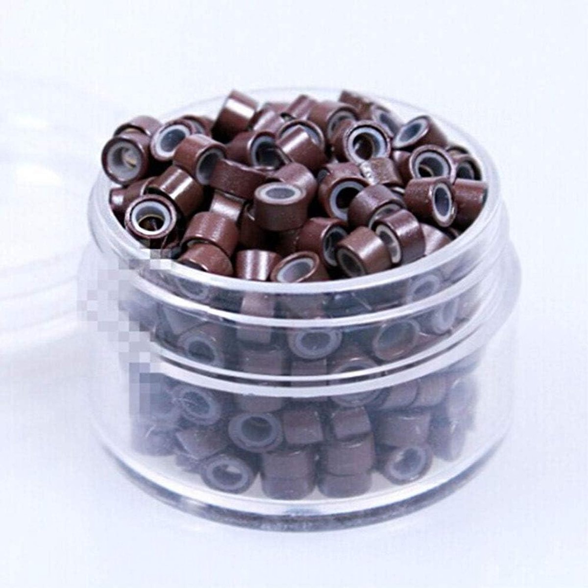 Haarverlenging Ringen - Micro Links - Haar Stylen - Beschermende Silicagel - 500 Stuks - Bruin