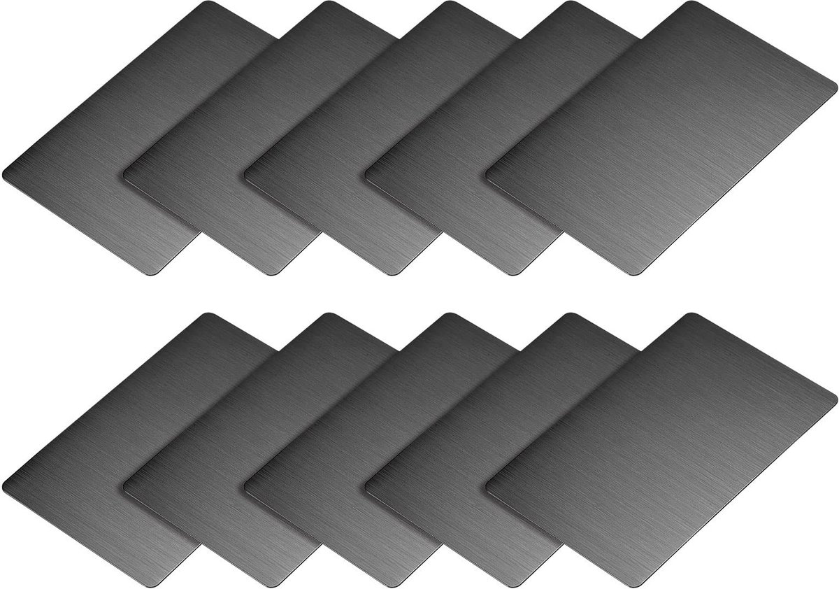 Dailygoods - Dailygoody - Lege metalen kaart - Naamplaatje - Geborsteld roestvrij staal - 15 stuks - Interieur knutselen - Voor signalen - 100 mm x 60 mm