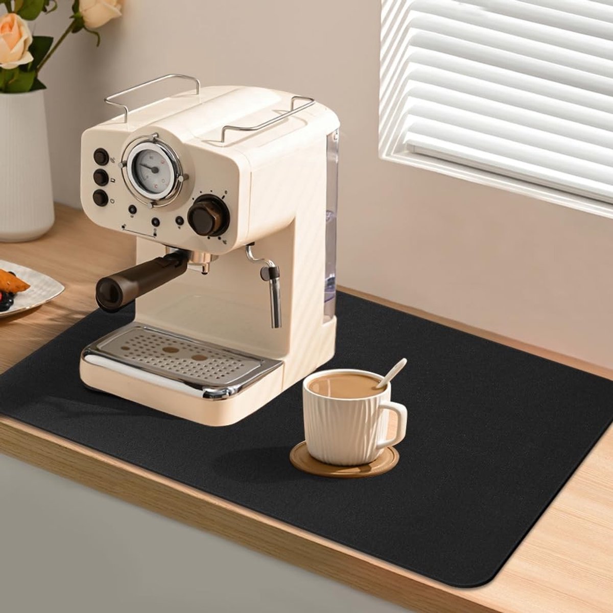 Dailygoods - Dailygoody - Afdruiprekmat - Absorberend - Antislipmat - Donkergrijs - Geschikt voor Keuken - 60x40 cm