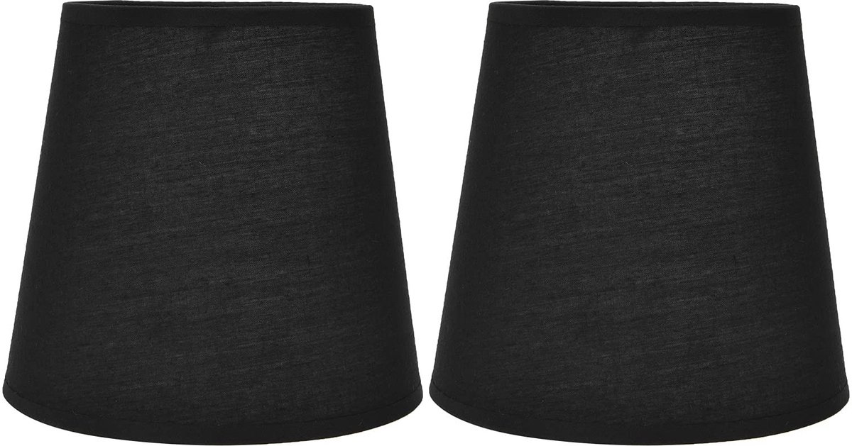 Dailygoods - Dailygoody - E14 Lampenkappen - Lampenkappen voor Slaapkamer - Zwart - Geschikt voor Wandlampen - 2 Stuks - Ideaal voor interieurverlichting