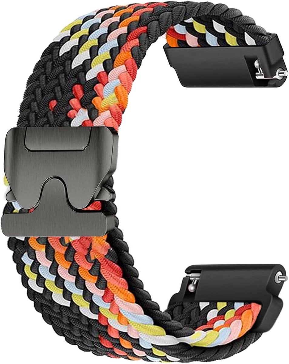 Woven Nylon Horlogeband 18mm 19mm 20mm 22mm voor Garmin, Galaxy, Amazfit en Huawei - Unisex Snelle Bevestiging met Parachute Sluiting, Duurzaam en Comfortabel