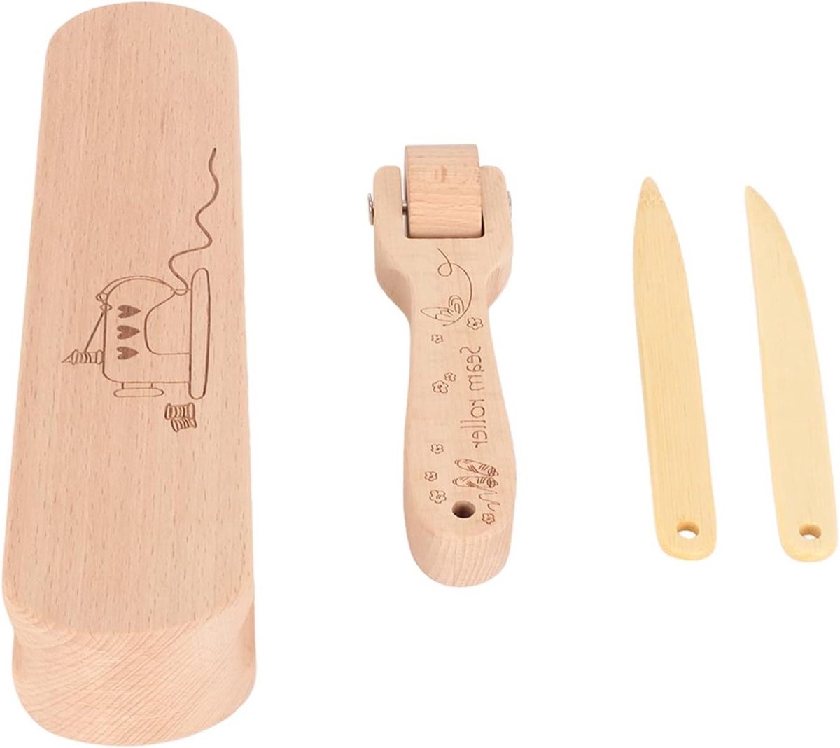 Kleermakersset - Naadroller Point Turner - Naden Persen - Stoomabsorptie - 1 Set - Houtkleurig