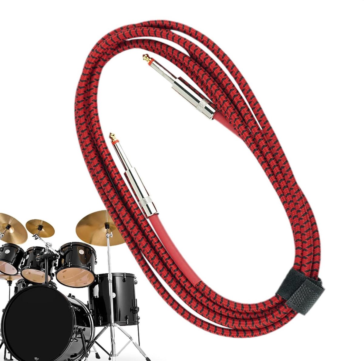 AUX kabel - Verbindingskabel - Muziekoverdracht - Ruisonderdrukking - 3 meter - Zwart Rood