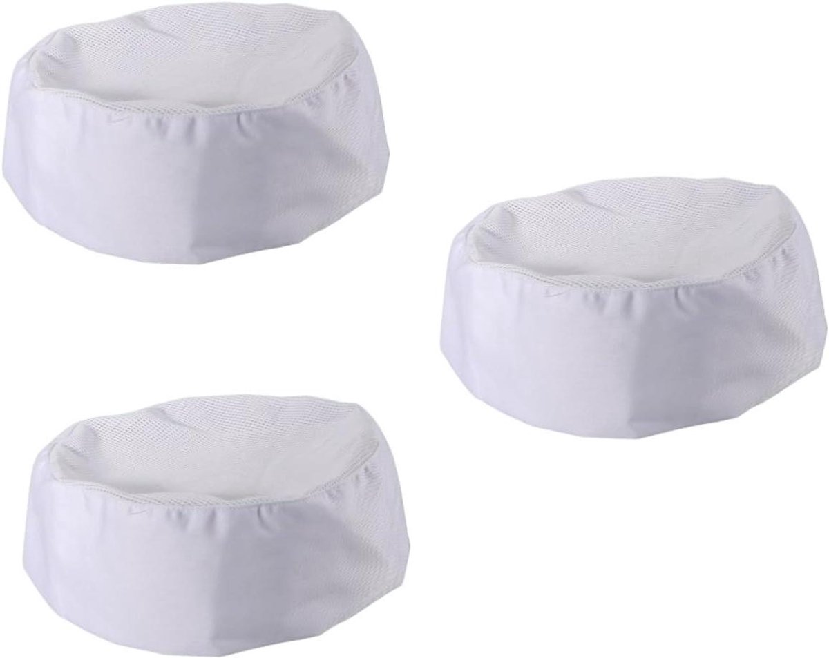 Chef Hoed - Koksmuts Turban - Keuken Werk - Ademend Mesh - 3 Stuks - Wit