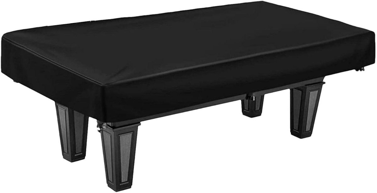 Biljarttafel Beschermhoes - Pooltafel Cover - Buiten Beschermen - Waterdicht & UV-bestendig - Standaard Maat - Zwart