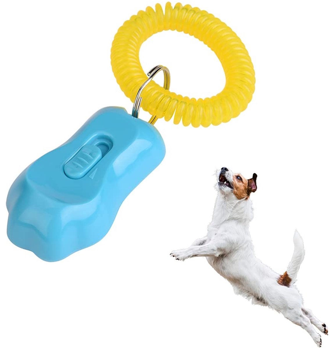 Dailygoods - Dailygoody - Pet Training Clicker - Hondentraining Clicker - Verstelbaar en gebruiksvriendelijk - Hemelsblauw - Geschikt voor honden, katten en...