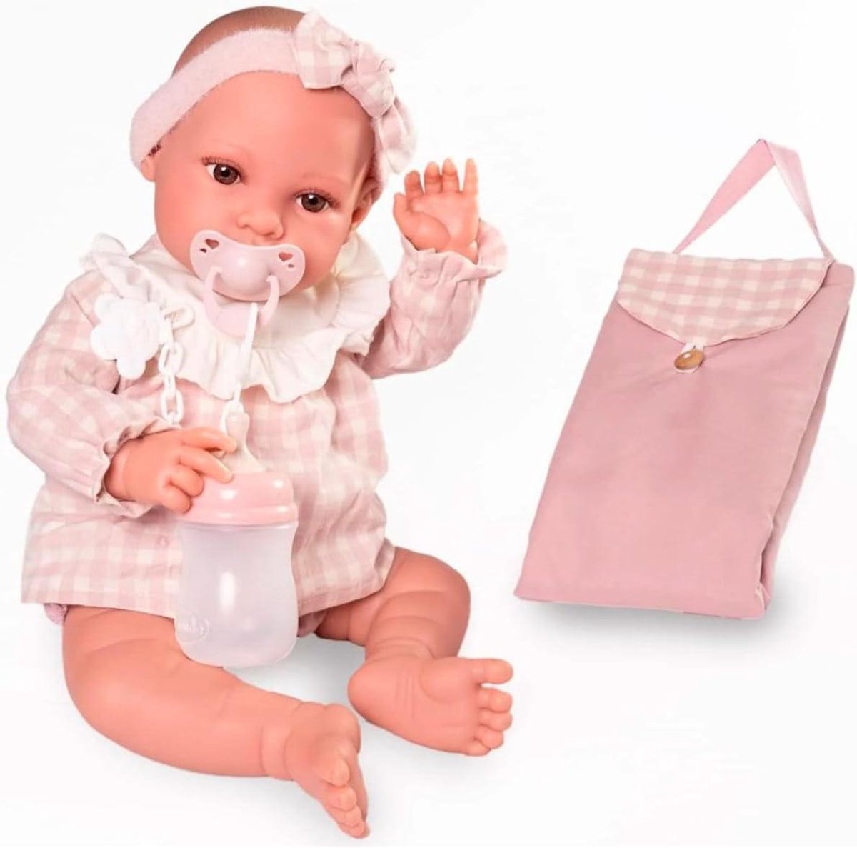 Babypop Nico - Levensechte pop - Rollenspel spelen - Handgemaakt ontwerp - 40 cm - Blauw