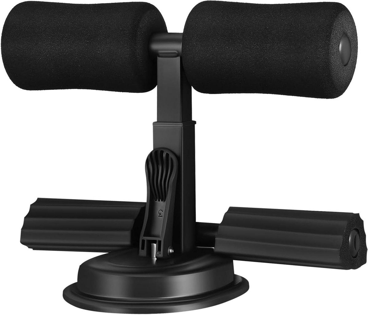 Buikfitnesshulpmiddel - Sit-up Assistent - Buikspieroefeningen Doen - Verstelbaar & Compact - 18 x 27 x 145 cm - Zwart