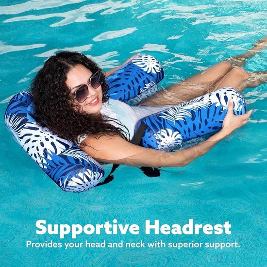 Zwembad Drijver - Opblaasstoel Water - Ontspannen in Water - Mesh en PVC Materiaal - 76x40.5x61 cm - Blauw — afbeelding 5