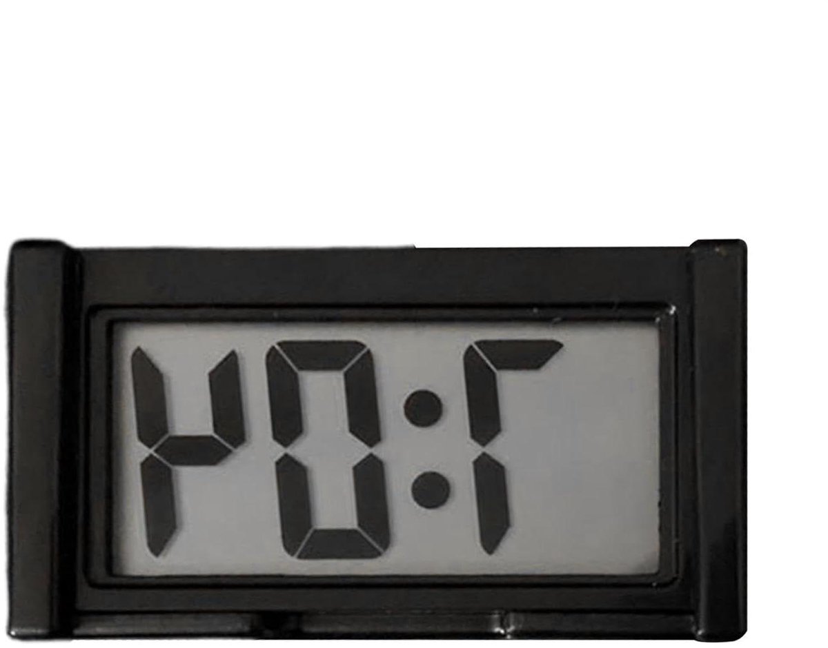 Digitale Autoklok - Zelfklevend Horloge - Tijd Weergeven - Compact Ontwerp - 62 x 35 cm - Zwart