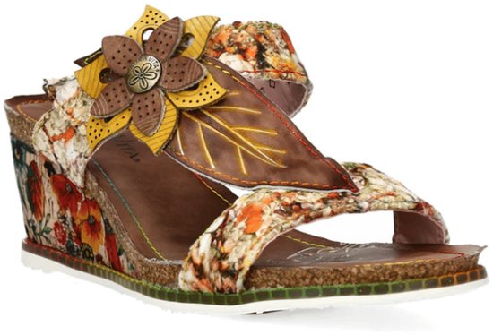 Laura Vita Dames Slipper Marron | Multicolour | Maat: 38