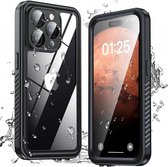 SBG Outdoor Case Waterdicht Transparant Hoesje geschikt voor iPhone 15 Pro | Shockproof | Onderwater tot twee meter | Antislip greep | IP68-gecertificeerd | Doorzichtig / Zwart