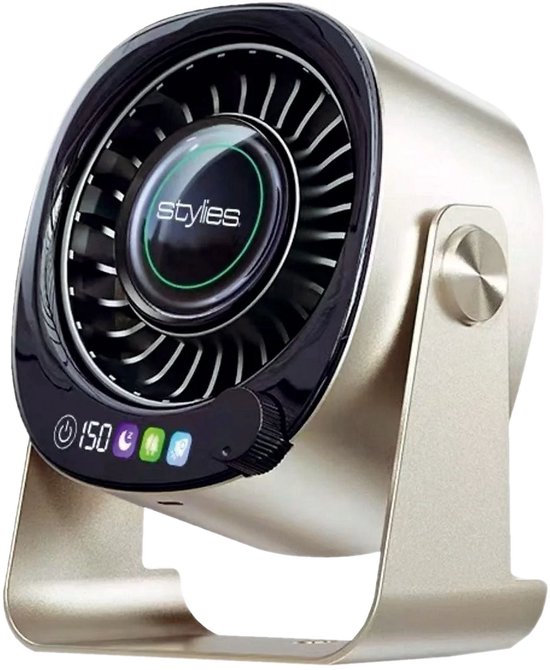 Draadloze tafelventilator oplaadbaar 2-in-1 compact stil USB 3 snelheden bureau wand NOVA