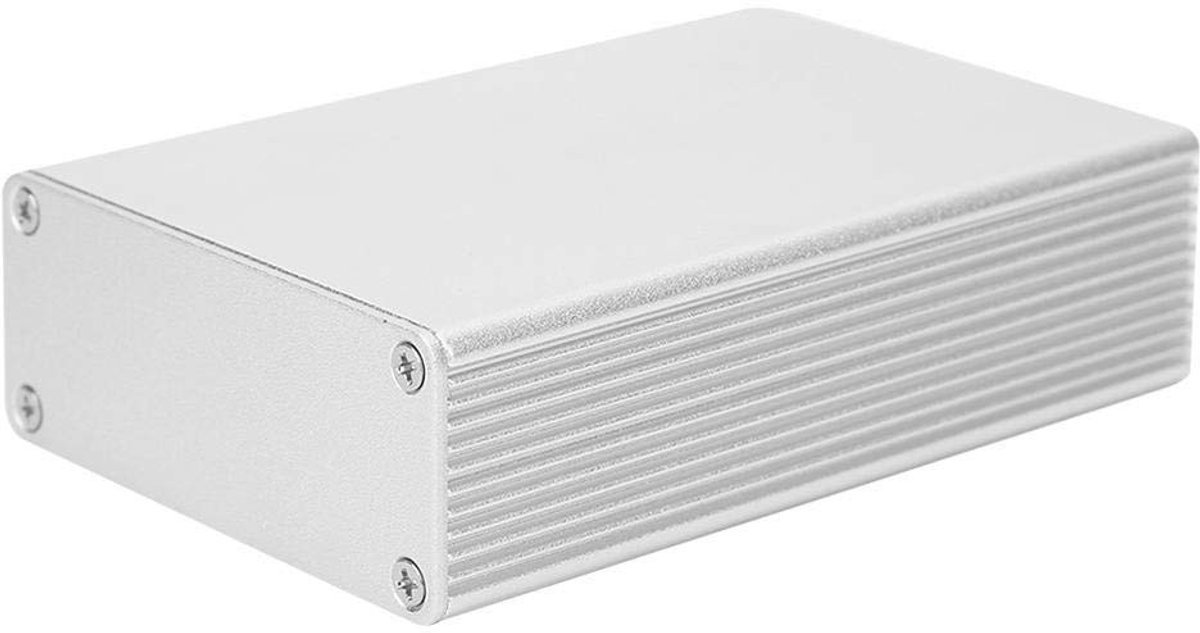 Allecto - Aluminium elektronische behuizing - waterdicht - DIY elektronische aansluitdoos - mat zilver - warmteafvoerbehuizing - geschikt voor buit...