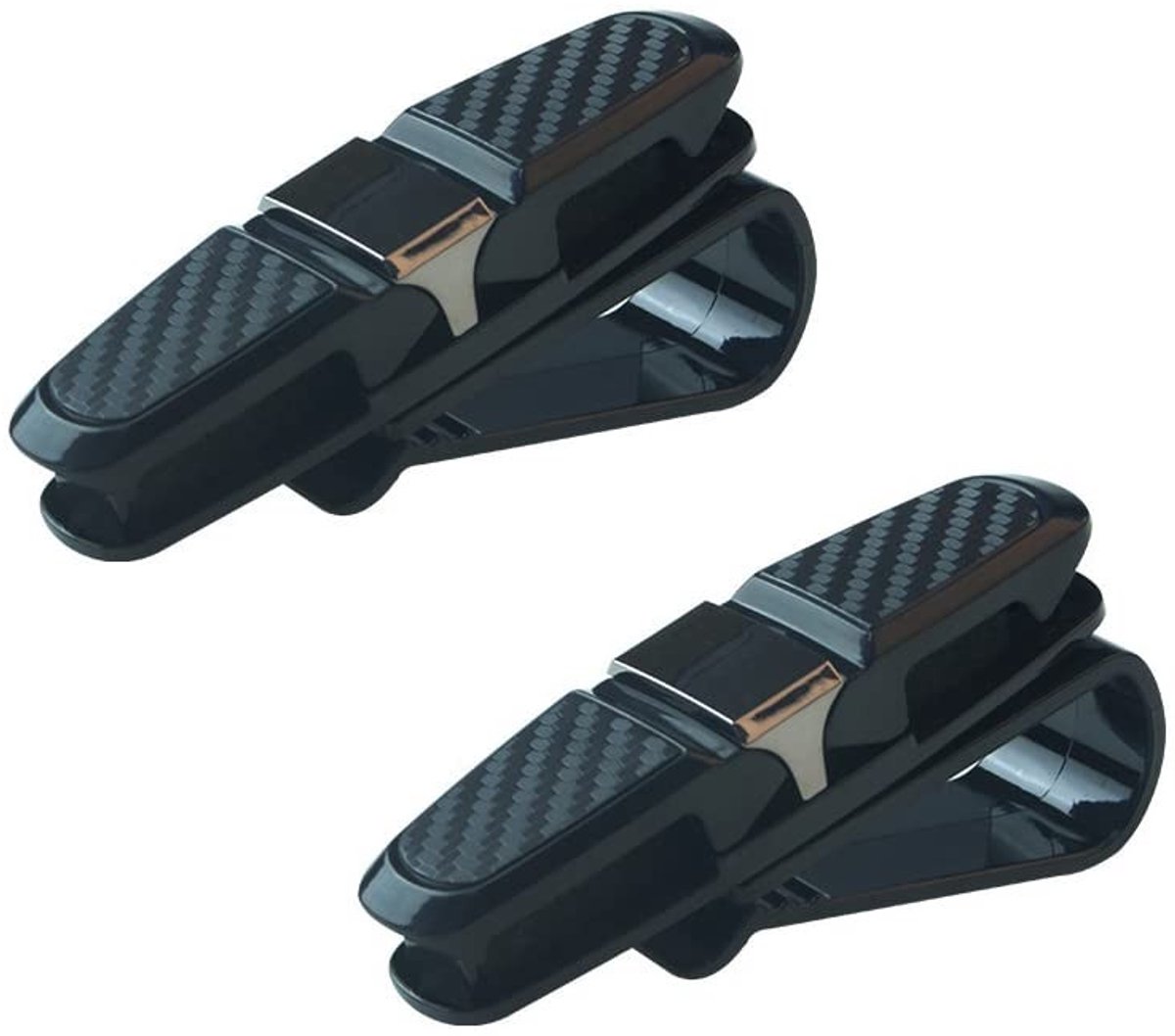 Allecto - Glassenhouder - Zonnebrilhouder - Dubbele houder voor autoglas - Zwart - Zonnebril clip - Ideaal voor autorijden - 2 stuks