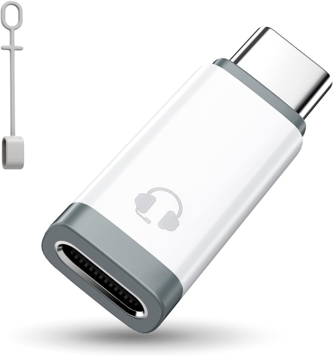 USB-C Adapter voor Hoofdtelefoon met Lijnbediening - Geschikt voor iPhone 16/15, iPad Air/Pro/Mini - Geen Opladen of Gegevensoverdracht, Wit