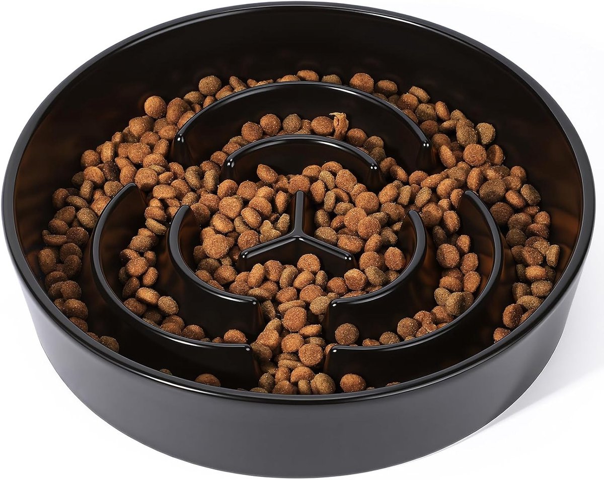Anti-schaaltjes voor honden van keramiek, Ø 16 cm, ideaal tegen verstopping, geschikt voor grote, middelgrote en kleine honden, zwart en duurzaam