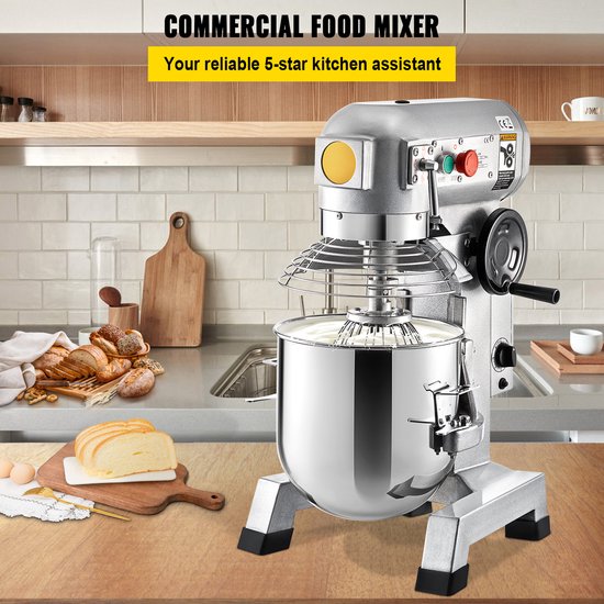 Keukenmachine met 15qt Rvs Kom, 850w Elektrische Kneedmachine met 3 Snelheden 113/184/341RPM, Inclusief Deeghaak en Klopklopper, Geschikt voor Bakkerijen en Pizzeria's van Merkloos — afbeelding 4