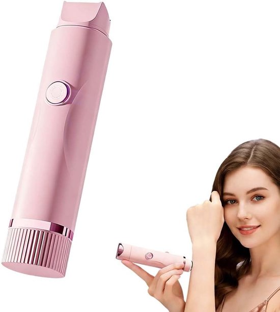 Elektrische bikinitrimmer voor vrouwen – 2-in-2 elektrisch scheerapparaat voor benen, oksels, gezicht en lichaam – Oplaadbaar scheerapparaat voor nat en droog gebruik (Roze)