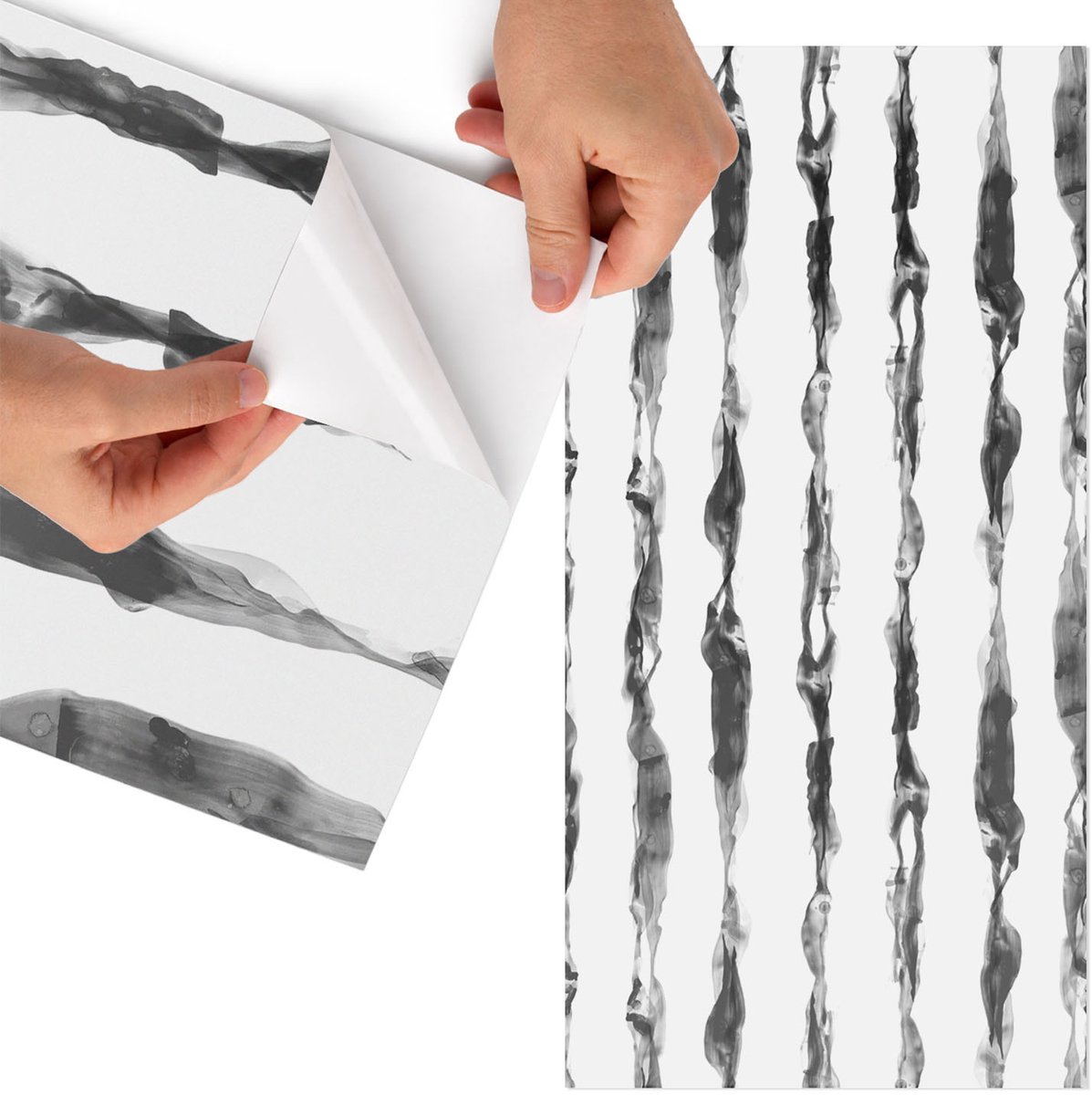 Tulup Meubelfolie - Moderne lijnen Plakfolie Meubels - 50x100 cm - Zwart-wit Meubelfolie - Decoratiefolie - Modern Meubelfolie - Meubel Wrap Folie - Woonkamer decoratie - Achtergronden en patronen