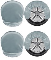 4-stuks Autobandhoes - Bandenhoesset - Camperbandhoesset - Bandenhoes - Universele bandbeschermhoes - Stofhoes - Zonnescherm - Beschermt tegen zonlicht - Voorkomt veroudering - 72*72 cm - Geschikt voor auto's - Grijs