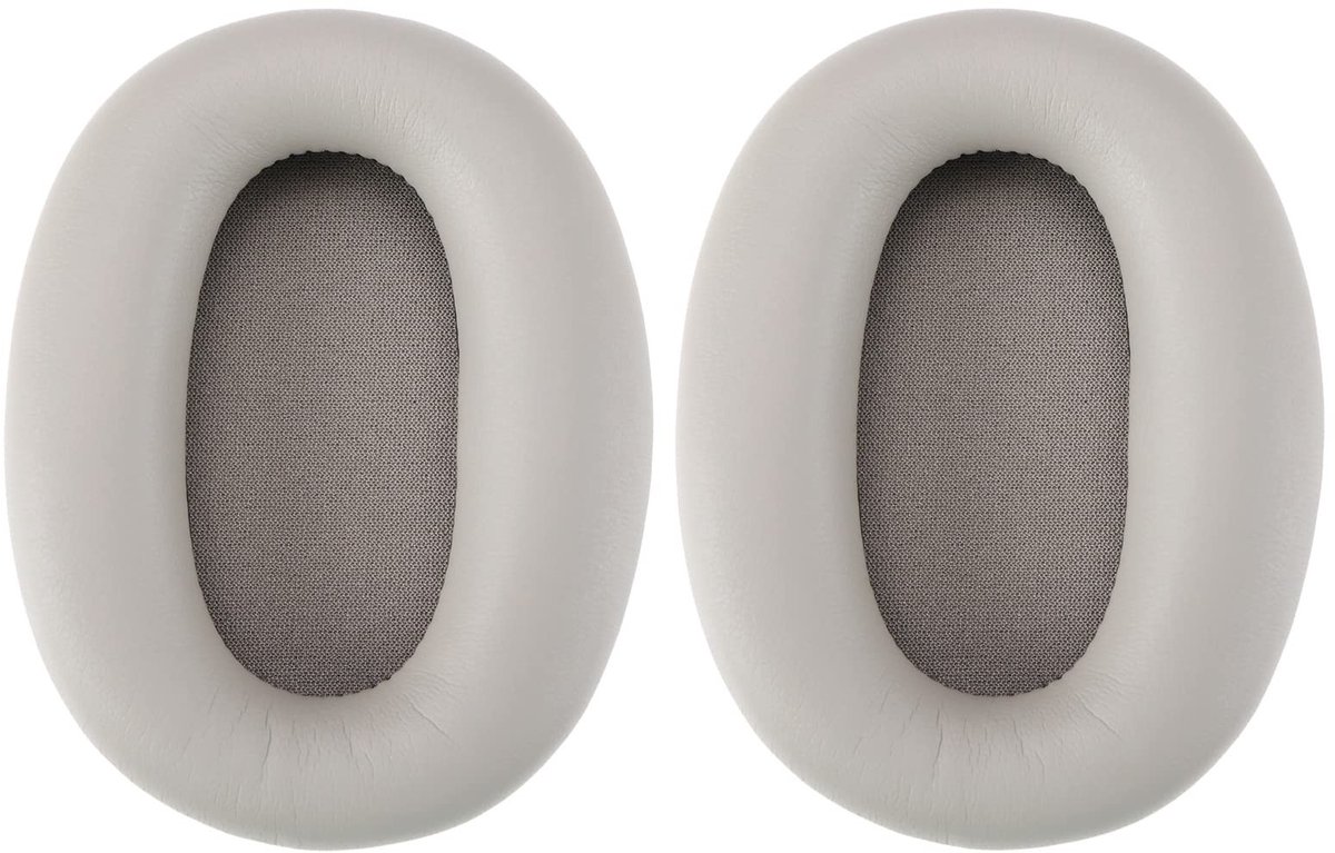 Allecto - Oorkussens Vervanging - Comfortabel en Duurzaam - Grijs - Eiwit Leer - Geschikt voor Sony WH-1000XM2 en MDR-1000X - 1 Paar