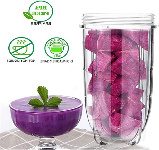 Vervangende Bekers voor Blender, 3-Pack van 16 oz, Inclusief Deksel, Geschikt voor Keukenapparatuur en Sapcentrifuges — afbeelding 4