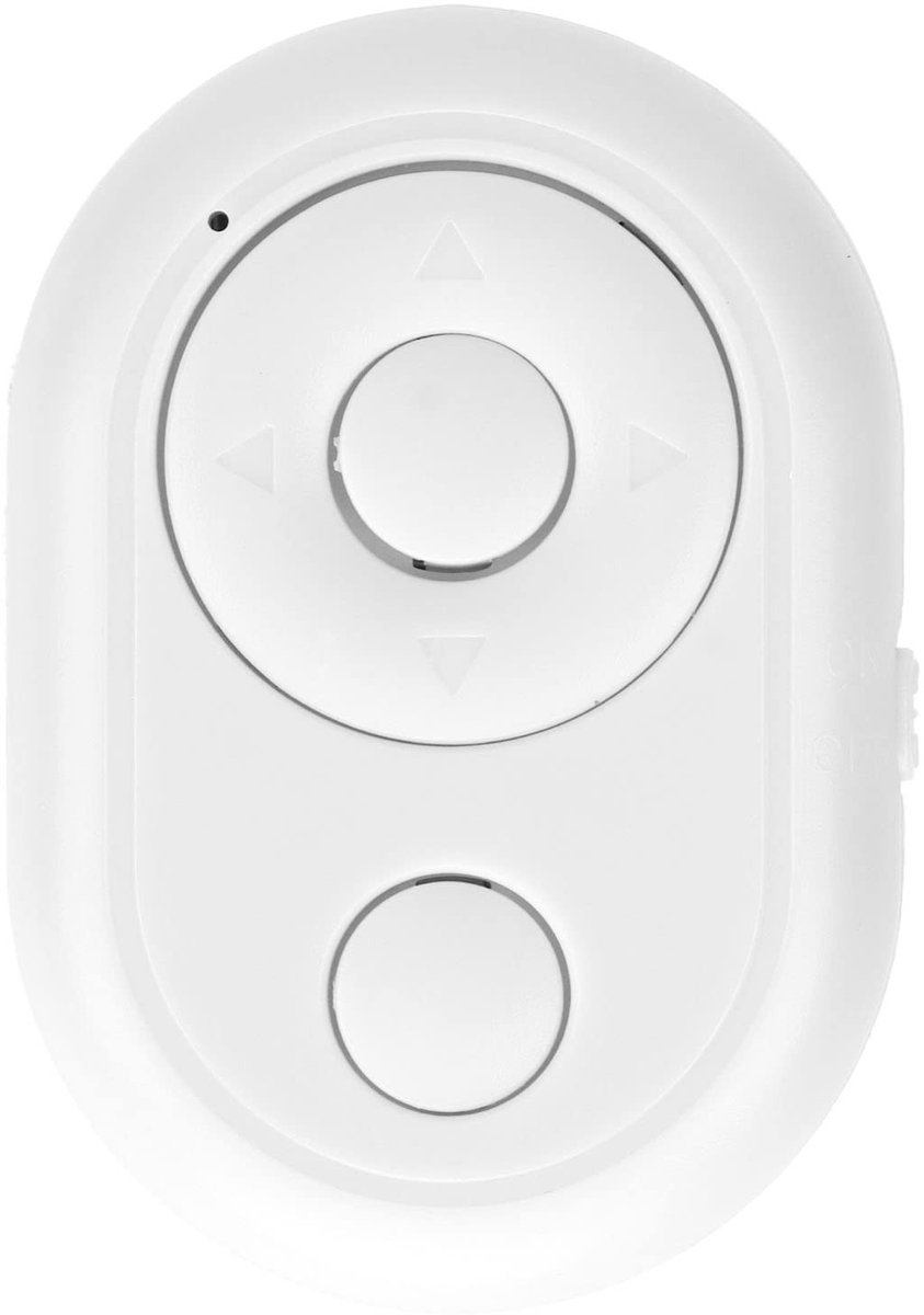 Allecto - Bluetooth Afstandsbediening - Pagina Omhoog en Omlaag - Eenvoudige Bediening - Wit - Telefooncamera Afstandsbediening - Ondersteunt Korte...