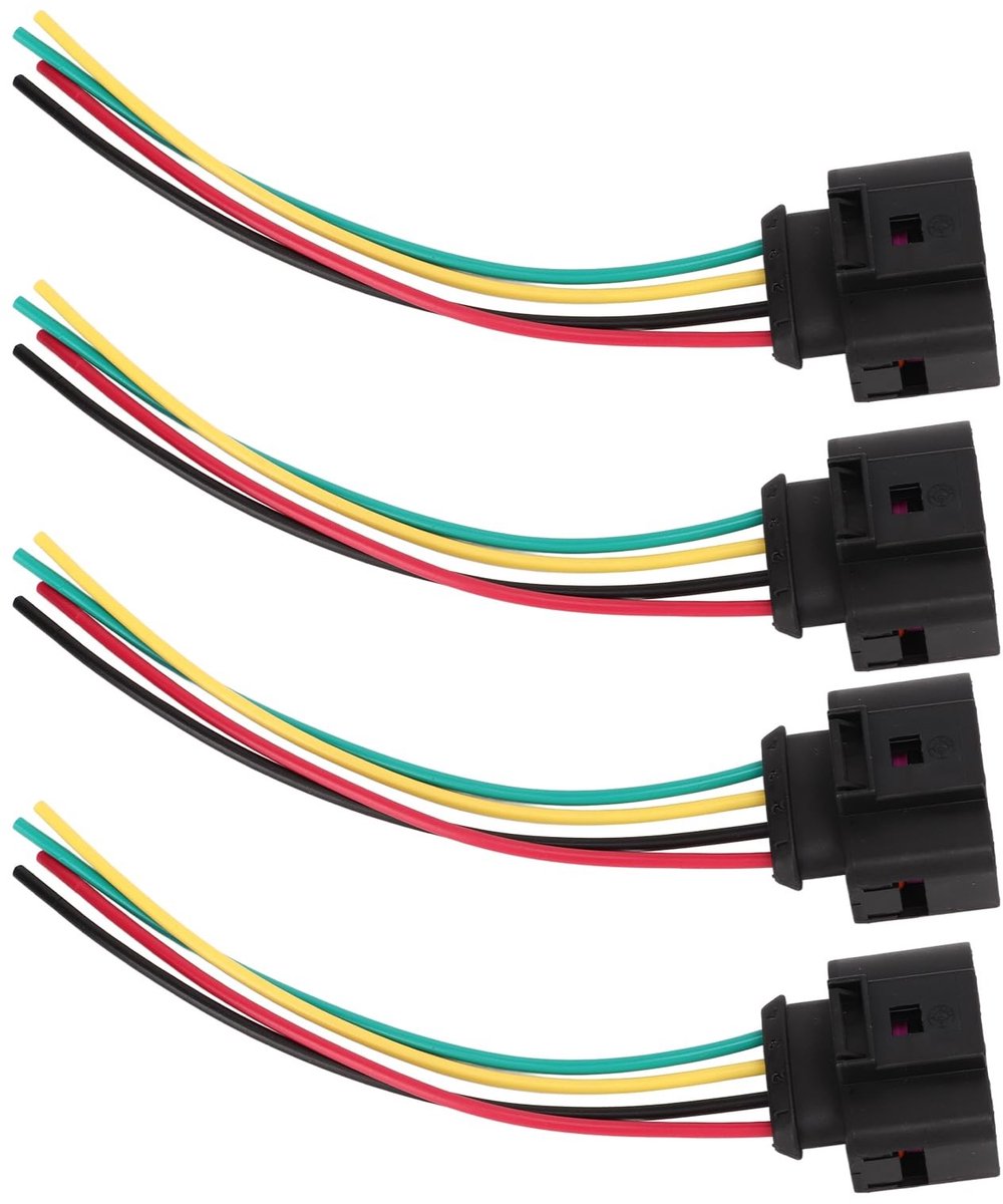 Allecto - Bobine Connector Plug - 4 Stuks - Hoogwaardige Reparatie - 1J0973724 - Geschikt voor Diverse Auto's - Inclusief Draad