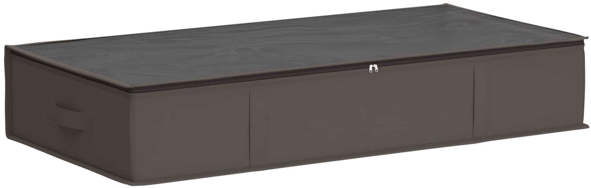 vidaXL - Opbergdoos - met - transparant - bovenraam - Grijs - 100 - x - 50 - x - 18 - cm
