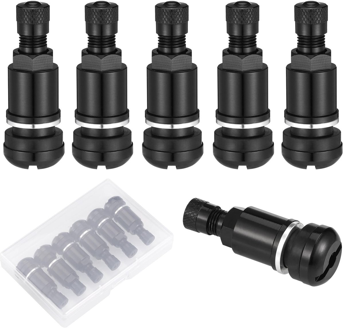 Seb3 - Auto Ventiel - Aluminium Ventielhandgreep - Lekvrij - Zwart - Tyre Valves - Geschikt voor Auto's en Motoren