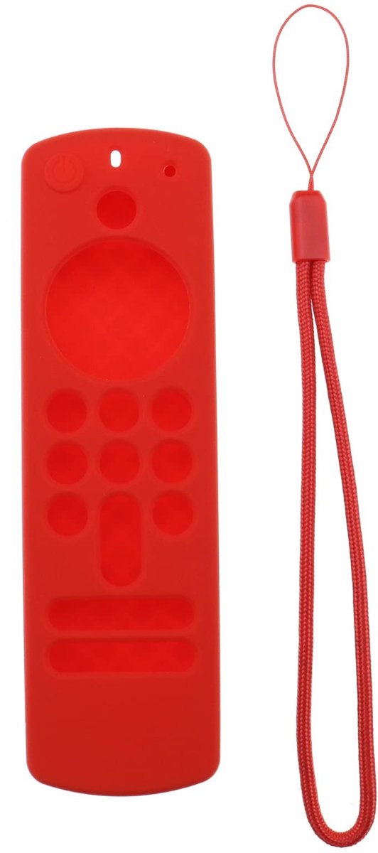Allecto - Afstandsbediening Beschermhoes - Siliconen Hoesje - Rood - Handriem Inclusief - Bescherming voor Afstandsbediening - Geschikt voor Alexa ...