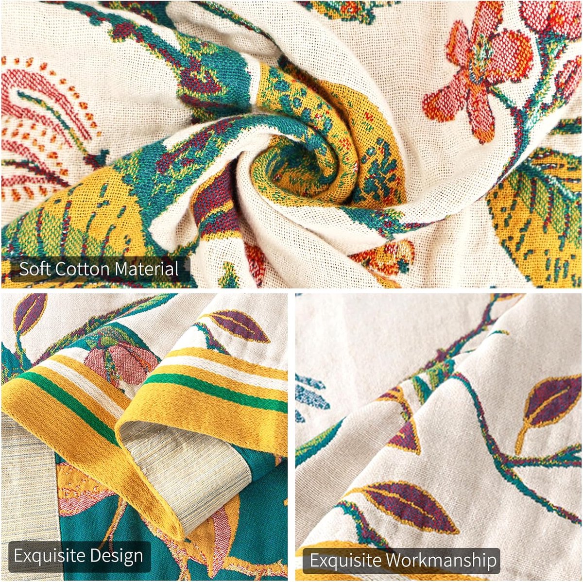 Boho sprei voor op bed – 100% katoen – ultrazacht — cadeau in Wonen & Interieur - foto 6