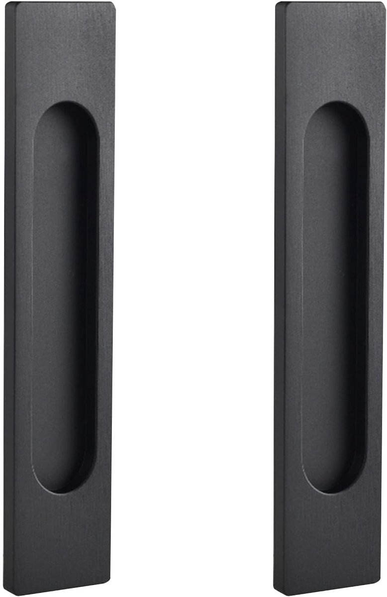 Allecto - Zelfklevende schuifdeur trekt - Matzwart aluminium - Handvatten voor schuifdeuren - Modern design - Geschikt voor deuren en kasten