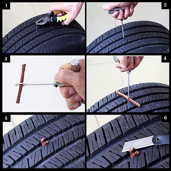 Reparatiestrips voor tubeless banden - 15 stuks, 6 x 100 mm - Voor auto, motorfiets, fiets en kruiwagen — afbeelding 5