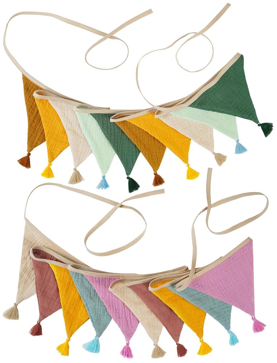 Solidchoice - 2 Stuks Wimpelslinger voor Kinderkamer en Feestdecoratie