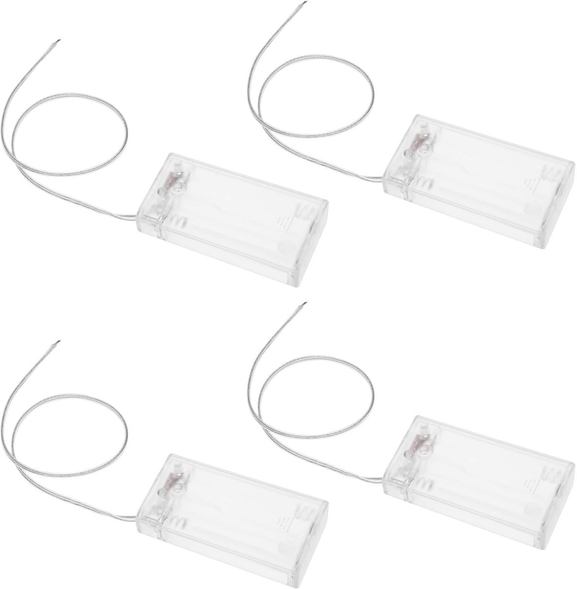 Dailygoods - Dailygoody - Batterij Houder - 2AA Batterij Box - Transparant - Aan/Uit Schakelaar - Ideaal voor Laagspanningstoepassingen - Geschikt voor Diverse Pro...
