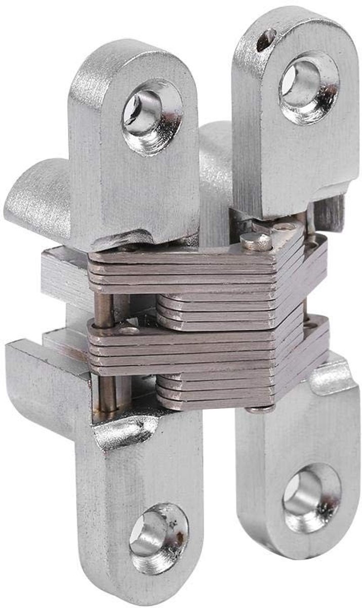 Dailygoods - Dailygoody - Vouwscharnier - Verborgen Scharnieren - 180 Graden - Zinklegering - Geluidsarm - Geschikt voor Deuren - 60.3mm