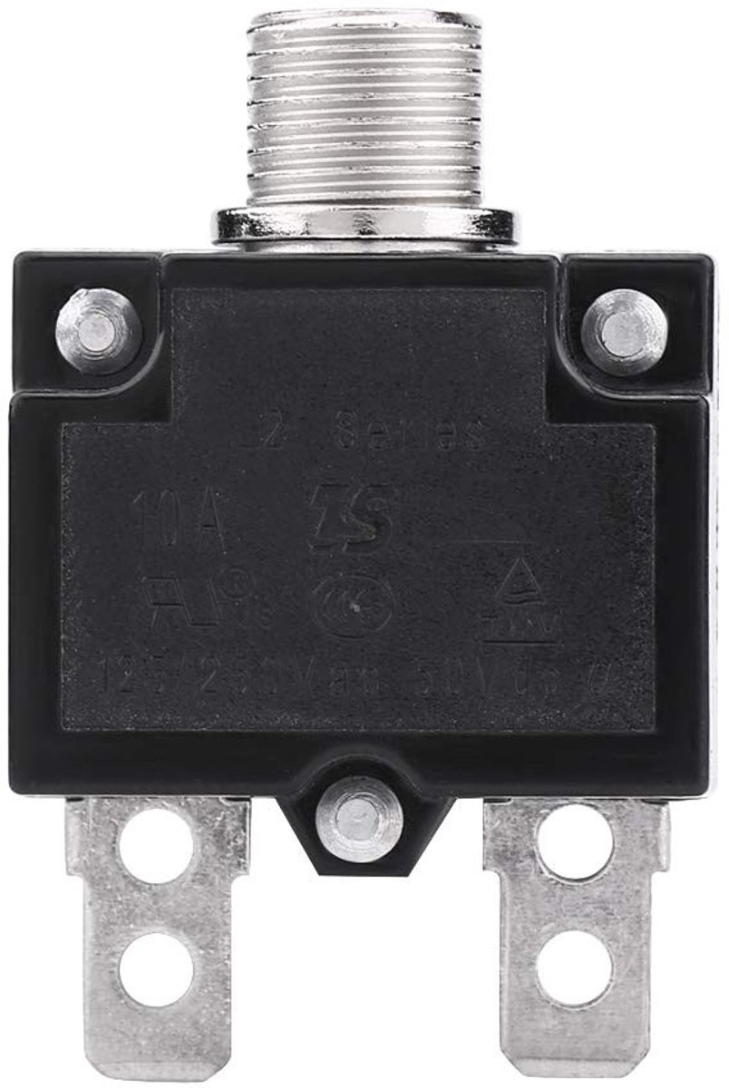 Dailygoody - Resetschakelaar - Overbelastingsbeveiliging - Herstart thermische schakelaar - Zwart - Generator beveiliging - 10 A - Geschikt voor diver...
